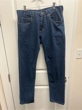 Dearborn Denim Jeans Mens 33x31 Blue Tailored Slim Straight Denim USA Dark